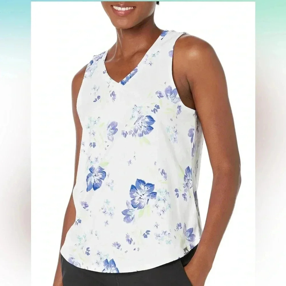 Andrew Marc Women's V Neck Wide Strap Sleeveless T-Shirt, NWT